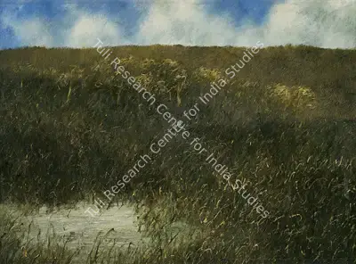 Paramjit Singh (Artist), The Pool Near The Hill, 1986, Painting
