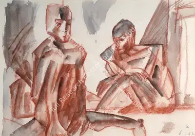 Somnath Hore (Artist), Untitled, 1982, Painting