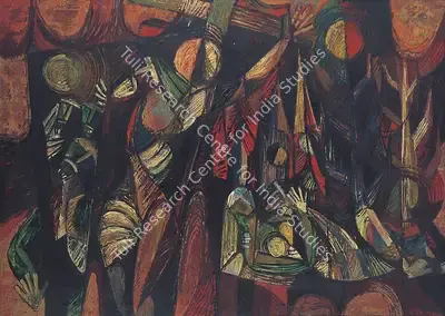 Rabin Mondal (Artist), Untitled (Christ With Cross), 1963, Painting