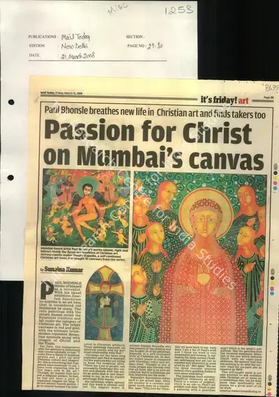 Sunaina Kumar (Reporter), Passion for Christ on Mumbai's Canvas, 2008, Newspaper Clipping