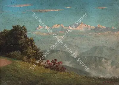 J.P. Gangooly (Artist), Kangchenjunga From Darjeeling, Painting