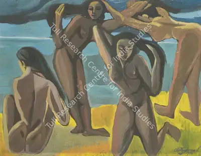 Chittaprosad (Artist). Four Female Nudes, 1956 | Painting, Pu.Onl/12.03.26, 2026 · Pundole