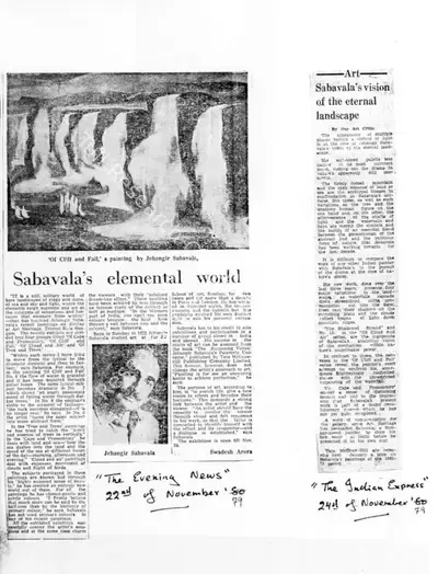 Swadesh Arora (Writer), Sabavala's elemental world, 1979, Newspaper Clipping