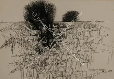 G.M. Sheikh (Artist), Horses, 1964, Graphic Art