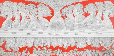 Ompal Sansanwal (Artist), Last Supper, 2017, Painting
