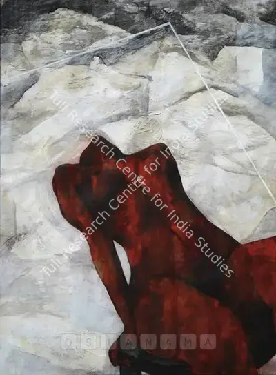 Vasundhara Tewari Broota (Artist), Reclining Nude, 1988, Painting