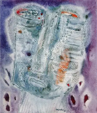 S.G. Vasudev (Artist), Head, 1992, Painting
