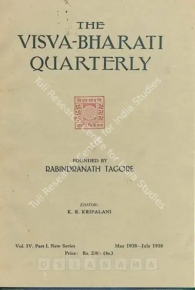 K.R. Kripalani (Editor), Visva-Bharati Quarterly, 1938, Journal