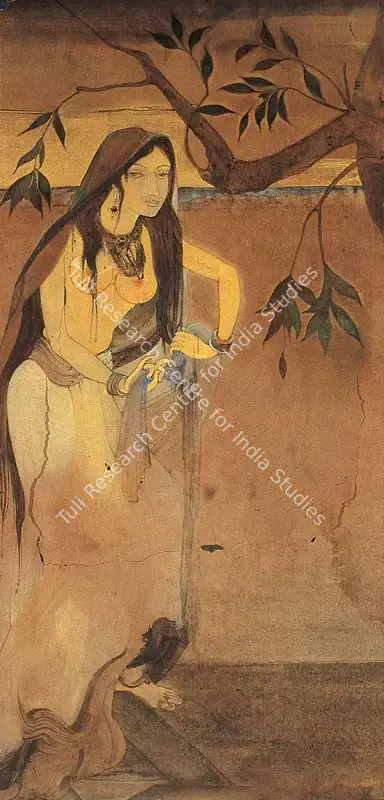 Kshitindranath Majumdar (Artist), Radha returns from the Jamuna, 1918, Painting