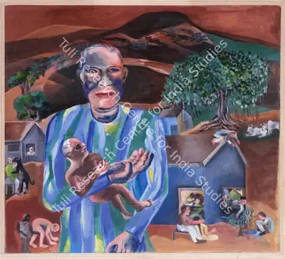Khakhar, Bhupen P. (Artist). Son is the Father of Man. Acrylic  on Paper, 1997 | Bhupen Khakhar, 2016 | Painting | FineArts | 00149758