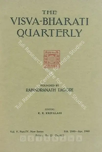 K.R. Kripalani (Editor), Visva-Bharati Quarterly, 1940, Journal