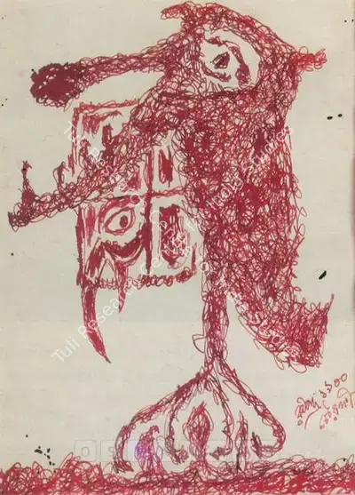 Rabindranath Tagore (Artist), Masks, Drawing