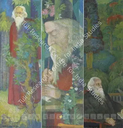 Amalnath Chakladar (Artist), Rabindranath Tagore, 1973, Painting