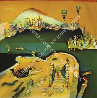 Jayant Parikh (Artist), Rajasthan Series, 1974, Painting