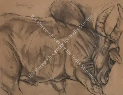 Paritosh Sen (Artist), Bull, 1997, Drawing