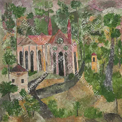 P. Perumal (Artist), Church, 1989, Painting