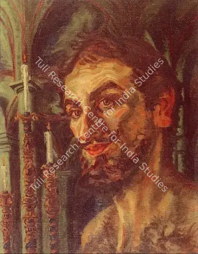Sabavala, Jehangir (Artist). Self portrait. Oil on Canvas, 1948 | Pilgrim, Exile, Sorcerer | Painting | FineArts | 00182388