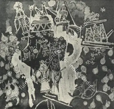 K.C.S. Paniker (Artist), River, 1974, Painting