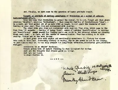 Ritwik Ghatak (Author), Letter with Ritwik's manifesto undersigned by Surama Bhattacharya and Mumtaz Ahmed Khan, 1996, Letter