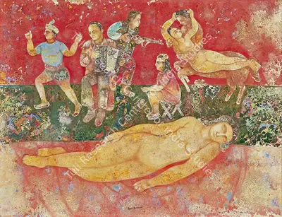 Sakti Burman (Artist), Reves Divers, 2008, Painting
