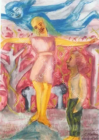 Nalini Malani (Artist), 3 Girls At Play, 1987, Painting