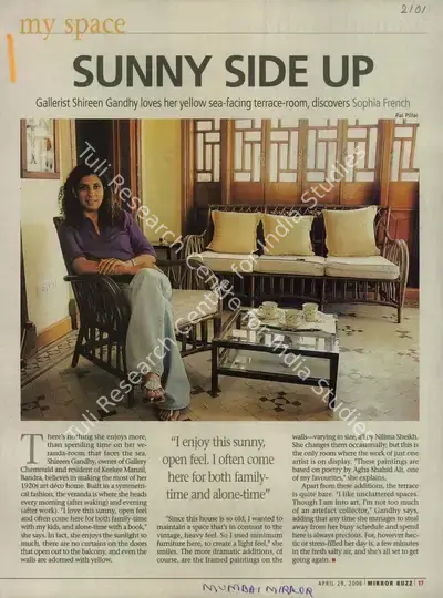 Pal Pillai (Photographer), Sunny Side Up, 2006, Newspaper Clipping
