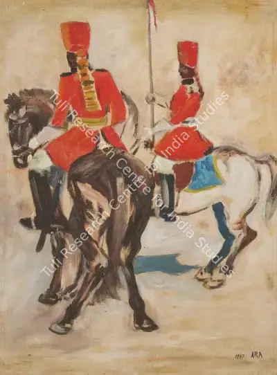 K.H. Ara (Artist), Untitled (Governor General’s Bodyguards), 1947, Painting