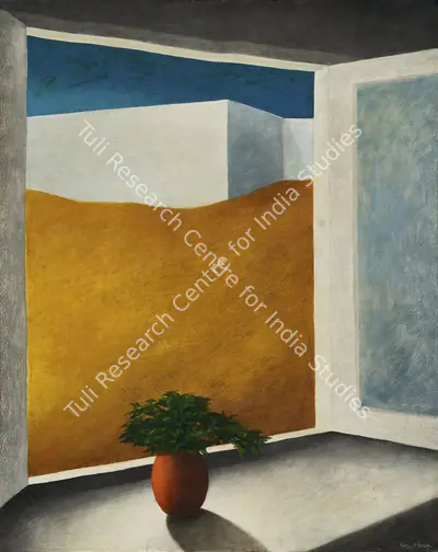 Paramjit Singh (Artist), A Vase In The Window, Painting