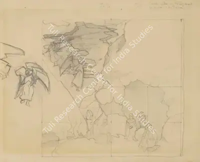 Nicholas Roerich (Artist), Sketch for Sons of Heaven, 1919, Drawing