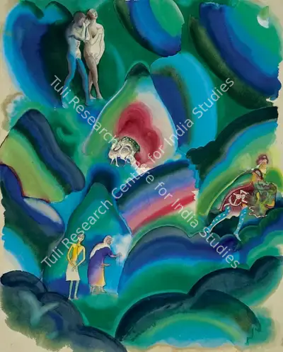 G.M. Sheikh (Artist), Across Time, 1996, Painting