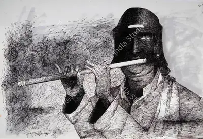 K.M. Adimoolam (Artist), Untitled, 1995, Drawing