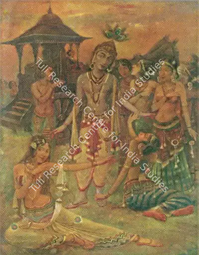 Bengal School (Artist), Krishna with Gopis, 1910, Painting