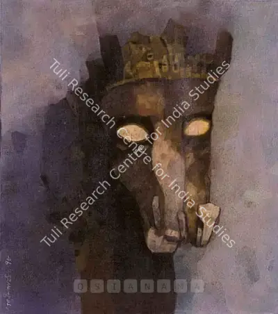 Pyne, Ganesh (Artist). Crown. Tempera on paper on linen, 1978 | Painting | FineArts | 00598312