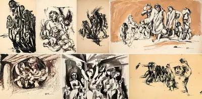 Sajal Roy (Artist), Various, 1980, Drawing