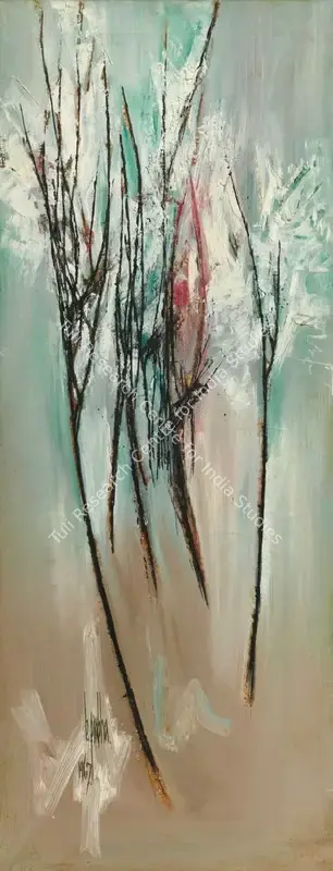 B. Prabha (Artist), Untitled (Trees), 1967, Painting