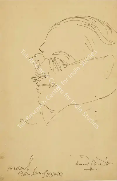 Gopal Ghose (Artist), Leonard Elmhirst, 1951, Drawing