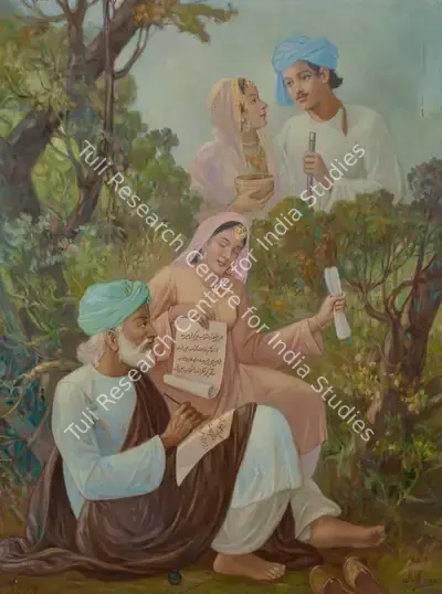 Ustad Allah Bukhsh (Artist), Untitled (Heer and Ranjha), Painting
