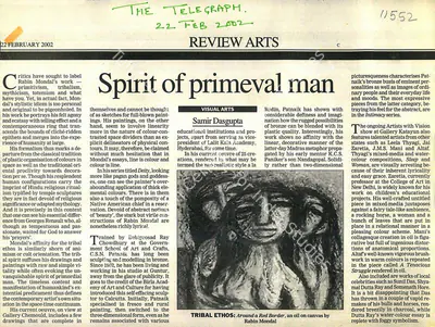Samir Dasgupta (Writer), Spirit of Primeval Man, 2002, Newspaper clipping