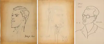 F.N. Souza (Artist), A Set of Two, 1945, Drawing
