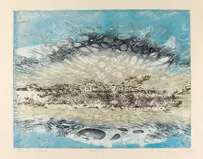 Krishna Reddy (Artist), Pastoral, 1959, Graphic Art