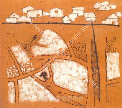 M.F. Husain (Artist), Untitled, 1954, Painting