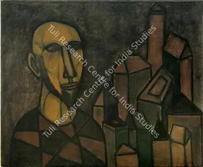 Akbar Padamsee (Artist), Man and City I, 1953, Drawing