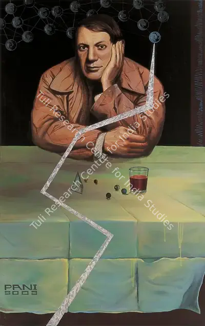 Birendra Pani (Artist), Picasso Conceiving Cubism, 2002, Painting