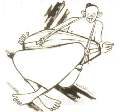 B. Vithal (Artist), Dholak Player, Painting