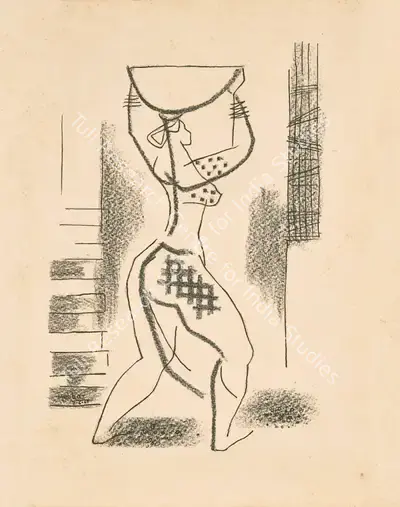 K.K. Hebbar (Artist), Labourer, 1967, Print