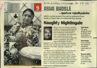 Gautam Rajadhyaksha (Reporter), Naughty Nightingale, 2006, Newspaper Clipping