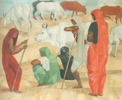 Alice Boner (Artist), Cow Herds, Painting