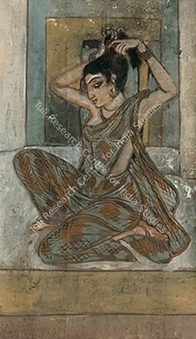Nandalal Bose (Artist), Hair Dressing, 1944, Painting