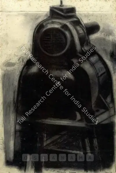 Nataraj Sharma (Artist), Motor (On A Stool), 1995, Drawing