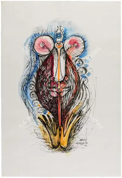 Laxman Pai (Artist), Untitled (Abstract Portrait), 1974, Painting